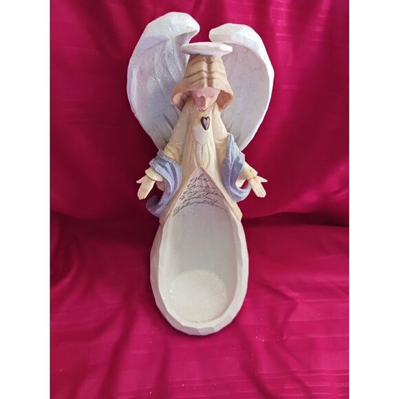 Enesco Foundations by Karen Hann Angel Figurine With Psalm 27:1 Verse Design - Picture 14 of 16